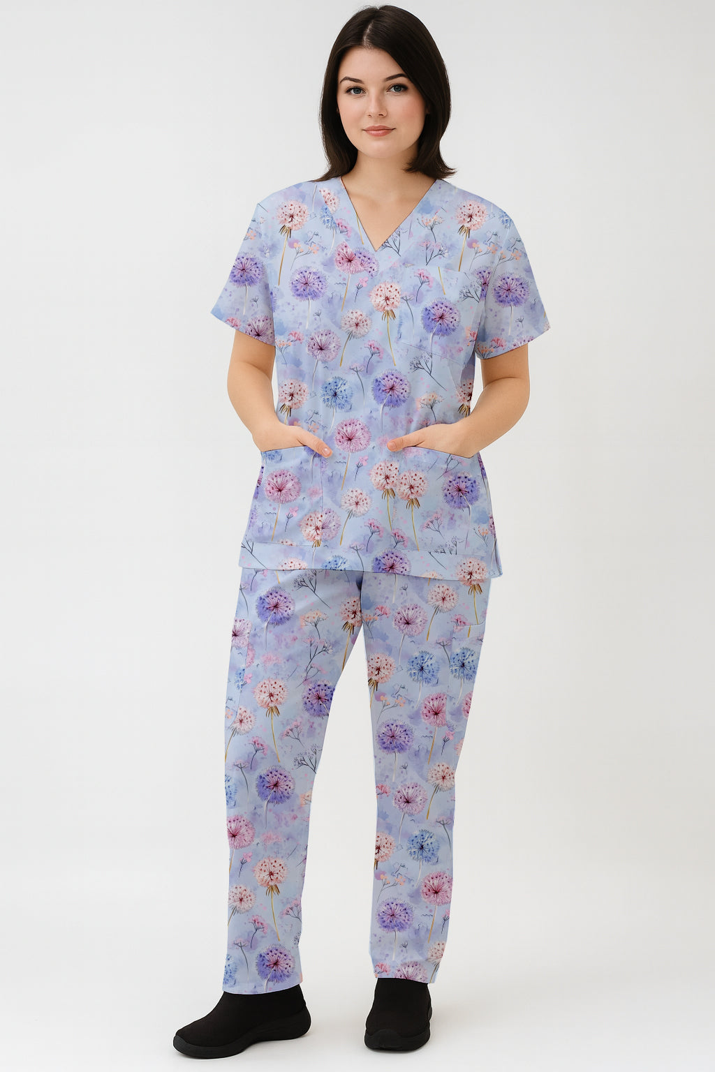 Dandelions field Printed Fun Scrub Set Australia
