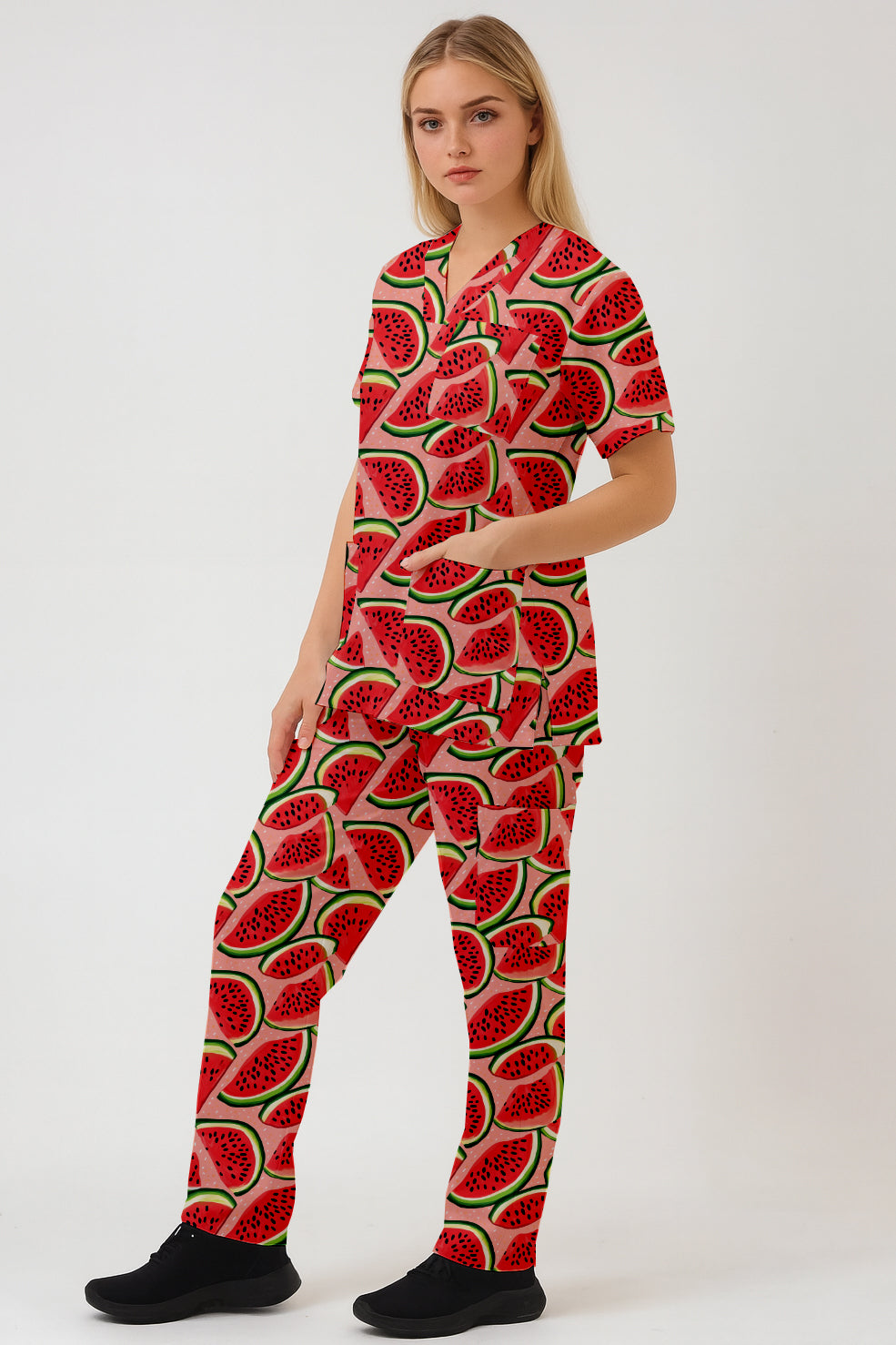 Watermelon Design 2 Printed Scrub Set