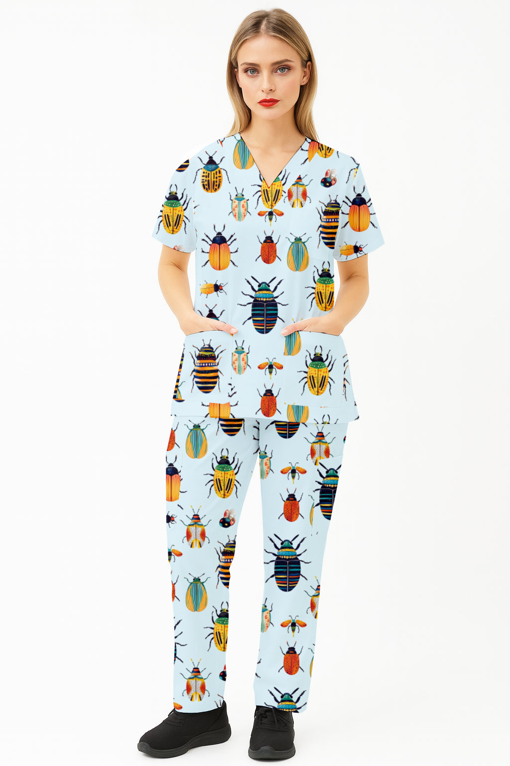 Colourful Bugs Printed Fun Scrub Set Australia