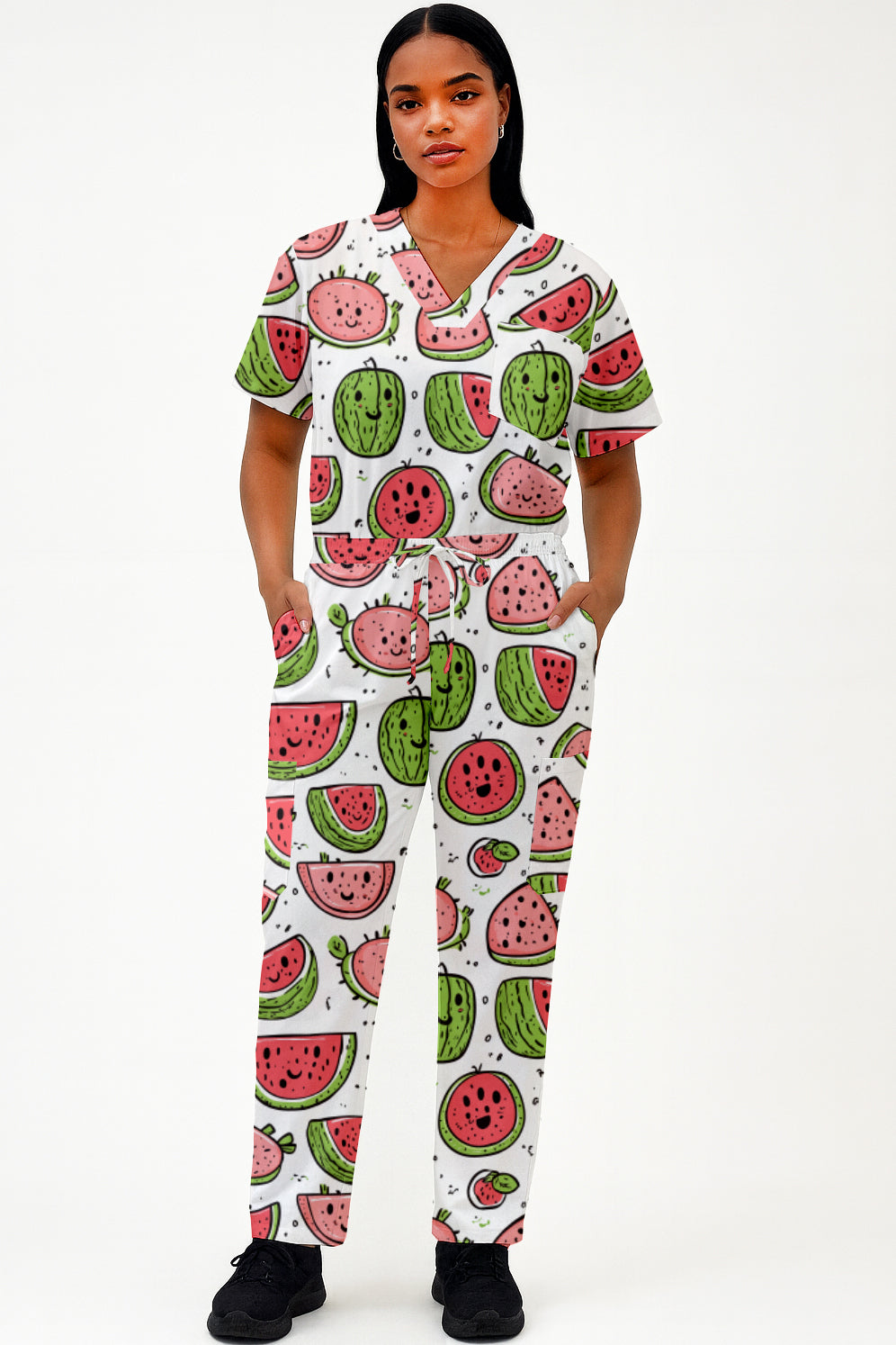 Watermelon Printed Scrub Set
