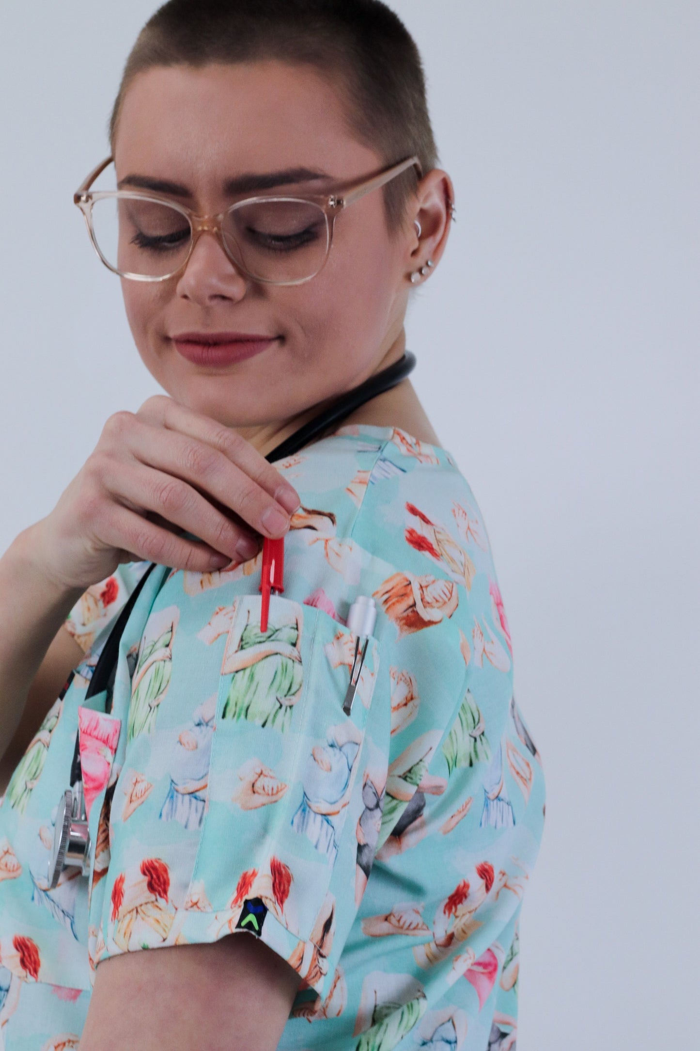 Pregnancy Maternity Women Newborn Midwife Mothers day Scrub Top