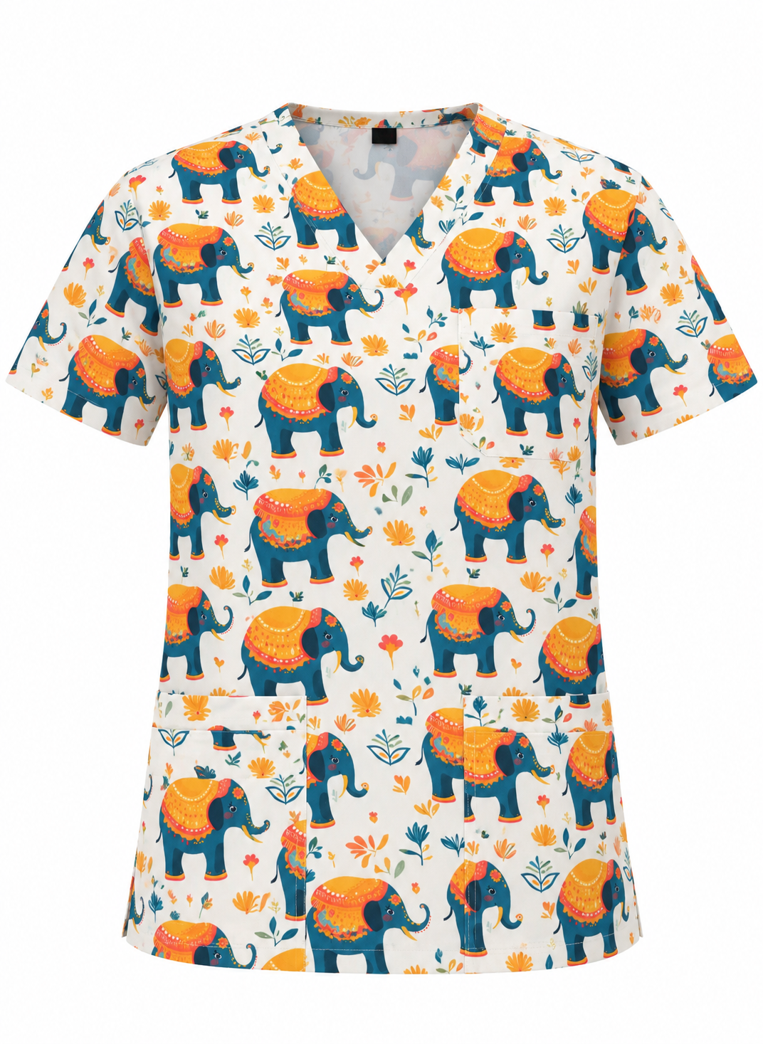 Elephant Printed Fun Scrub Top Australia