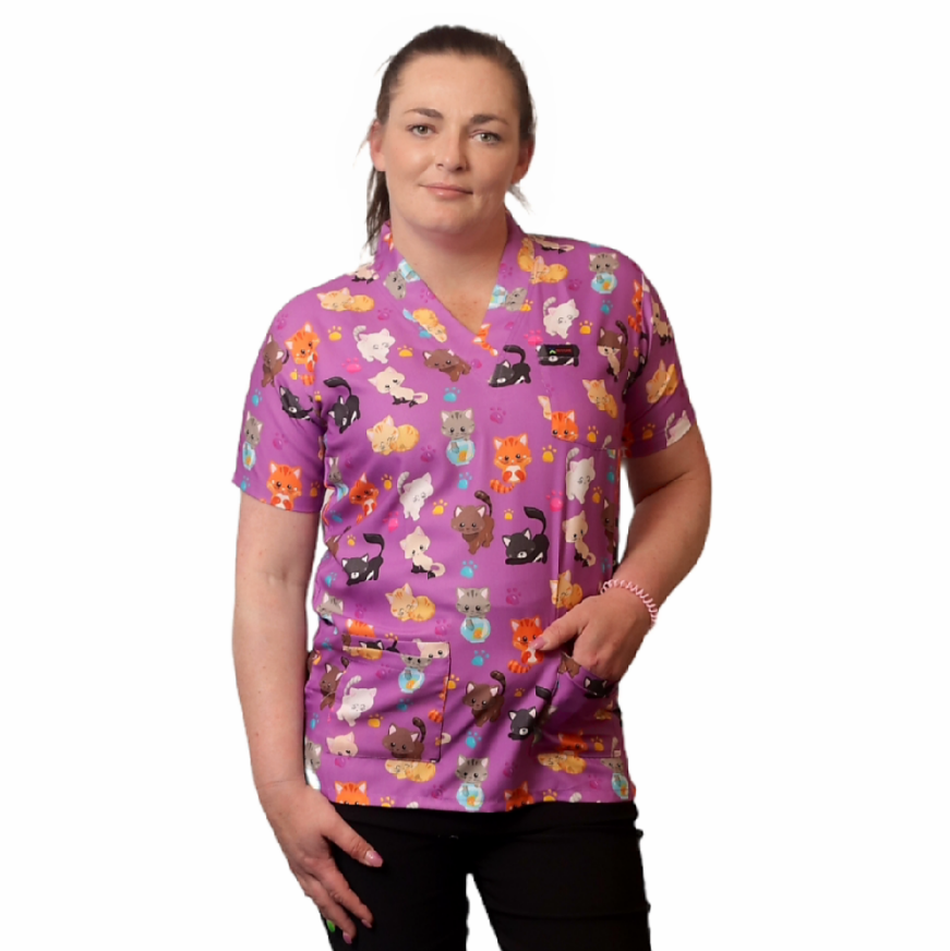 Cheap printed scrub sales tops