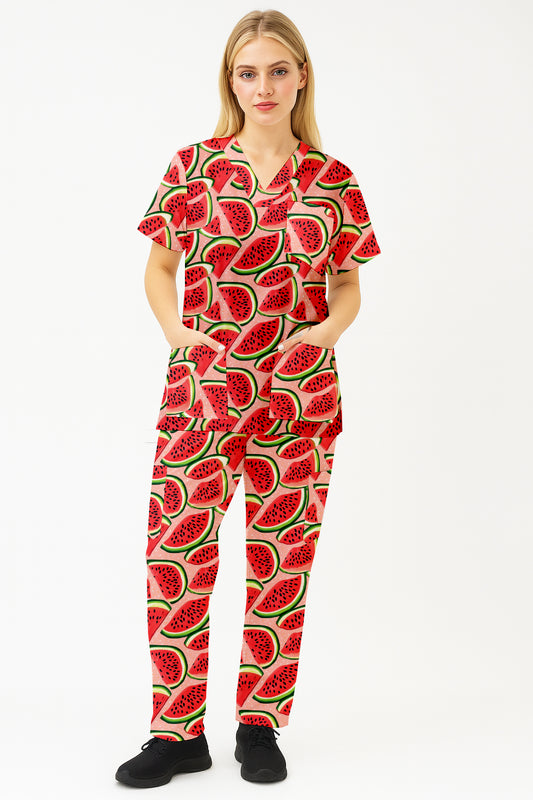 Watermelon Design 2  Printed  Scrub Set