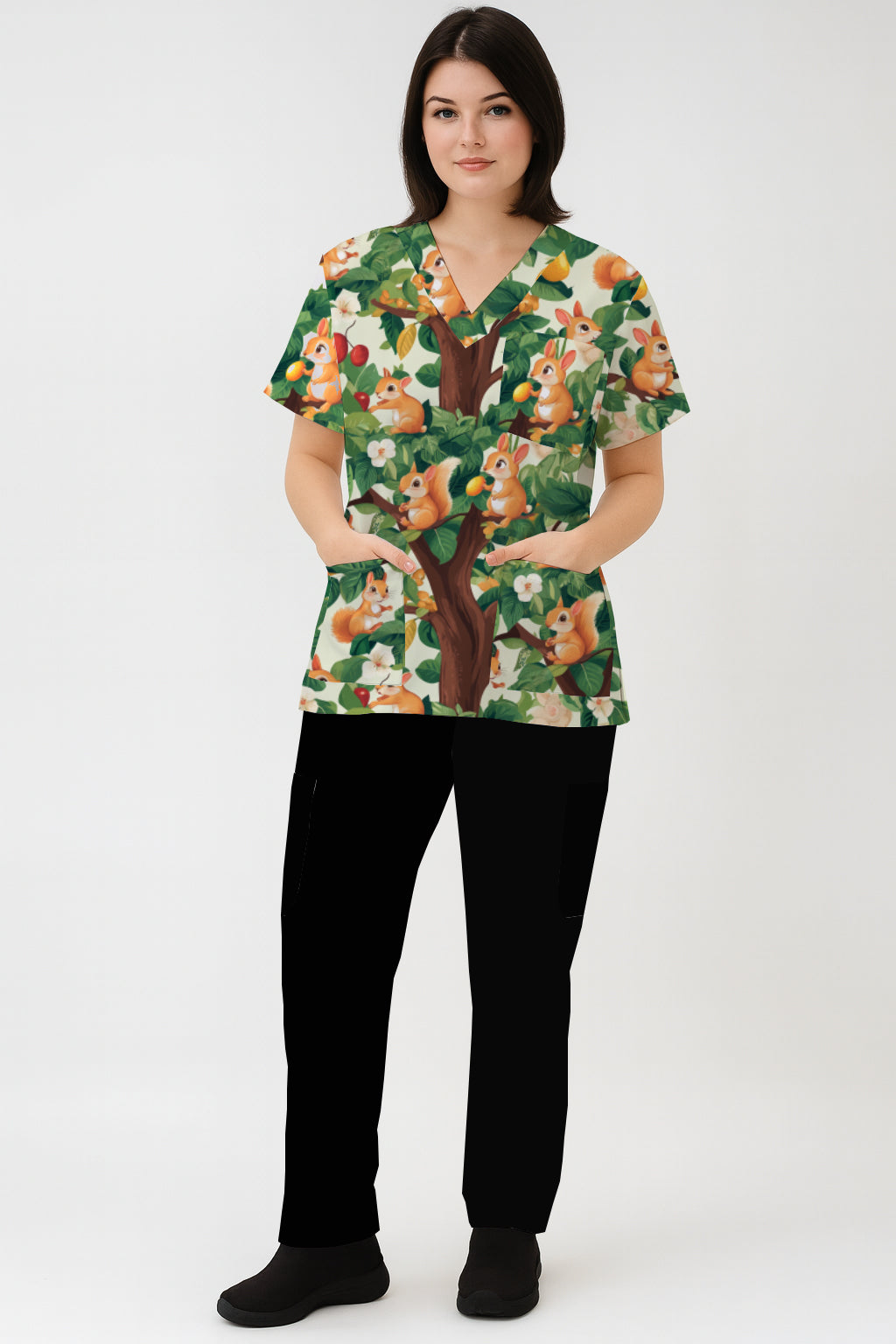 Squirrel Printed Fun Scrub Top Australia