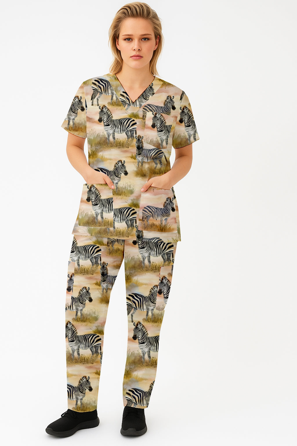Zeebra in Forest Printed Fun Scrub Set Australia