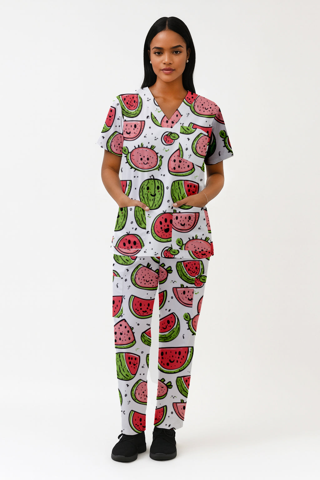Watermelon Printed  Scrub Set