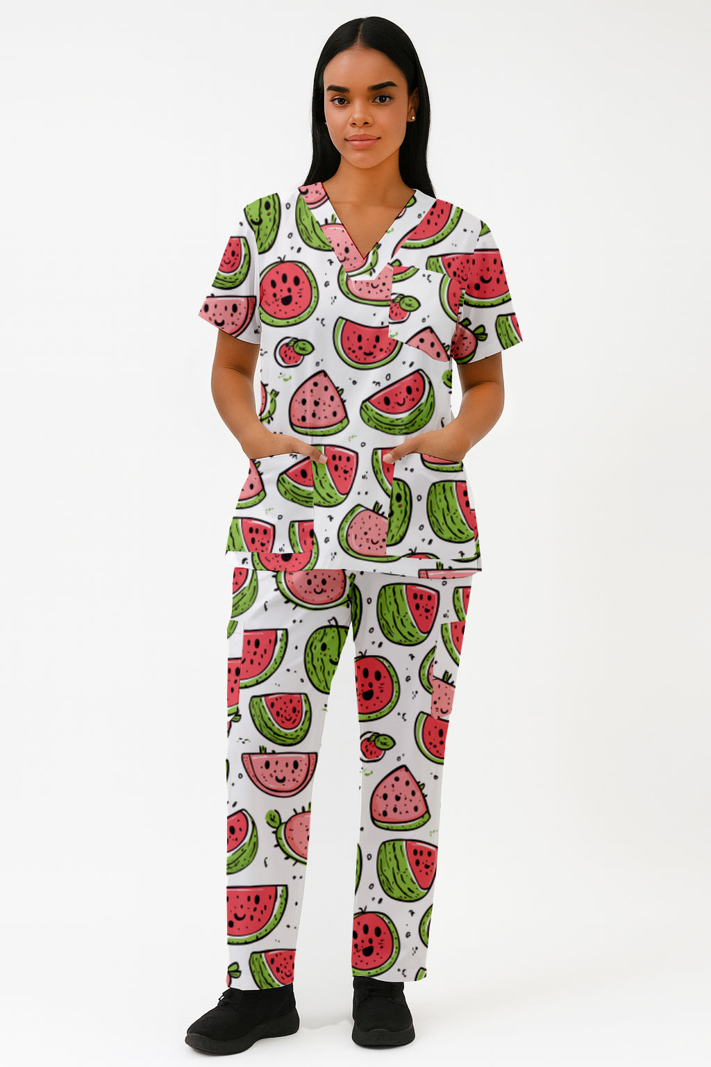 Watermelon Printed  Scrub Set