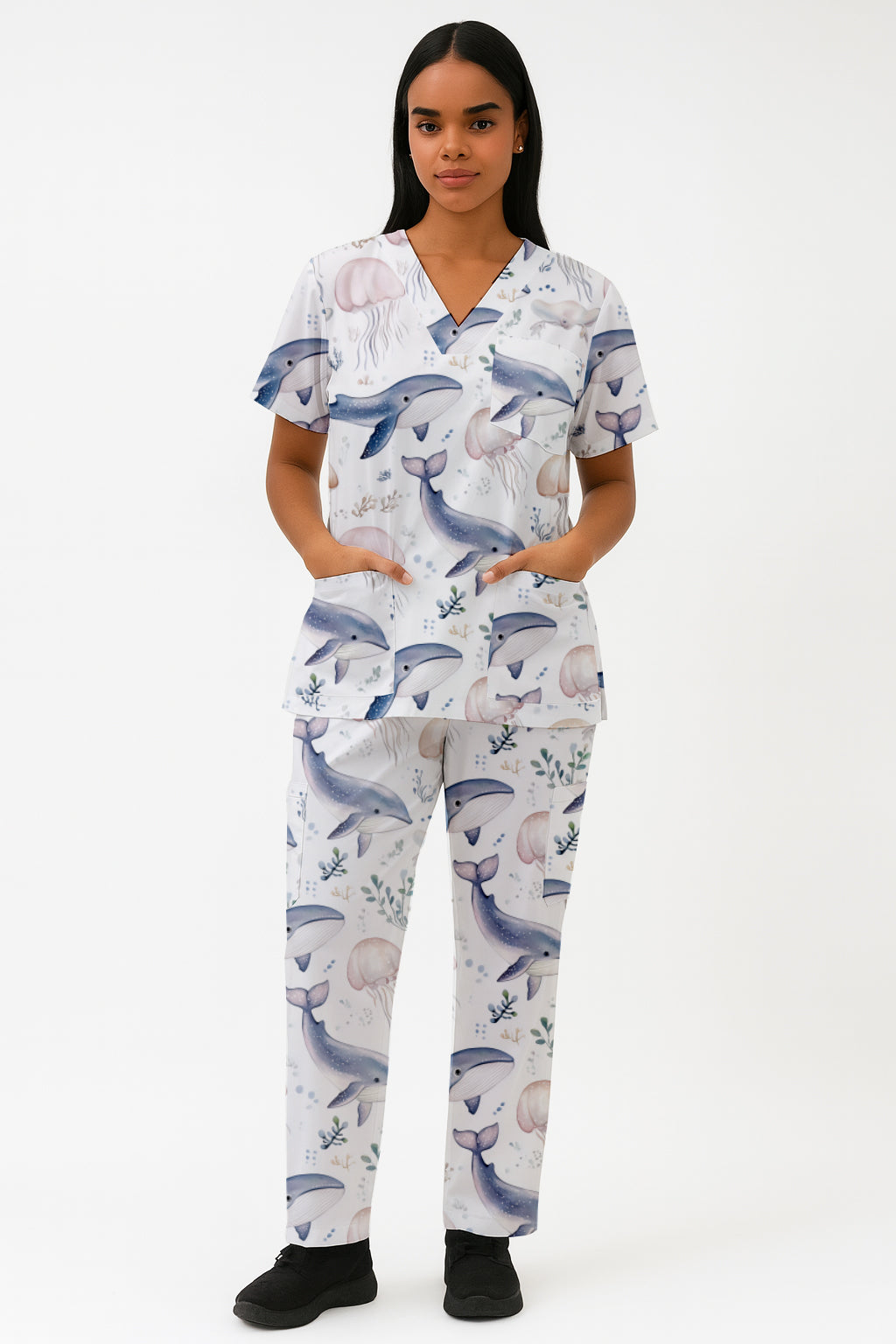 Whale Printed Fun Scrub Set Australia