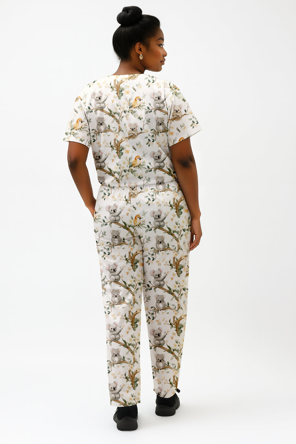 Cute Koala Printed  Scrub Set