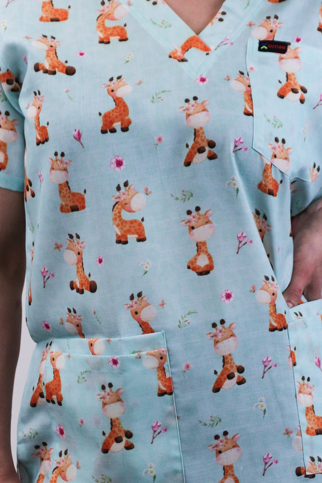 Giraffe hotsell scrub top