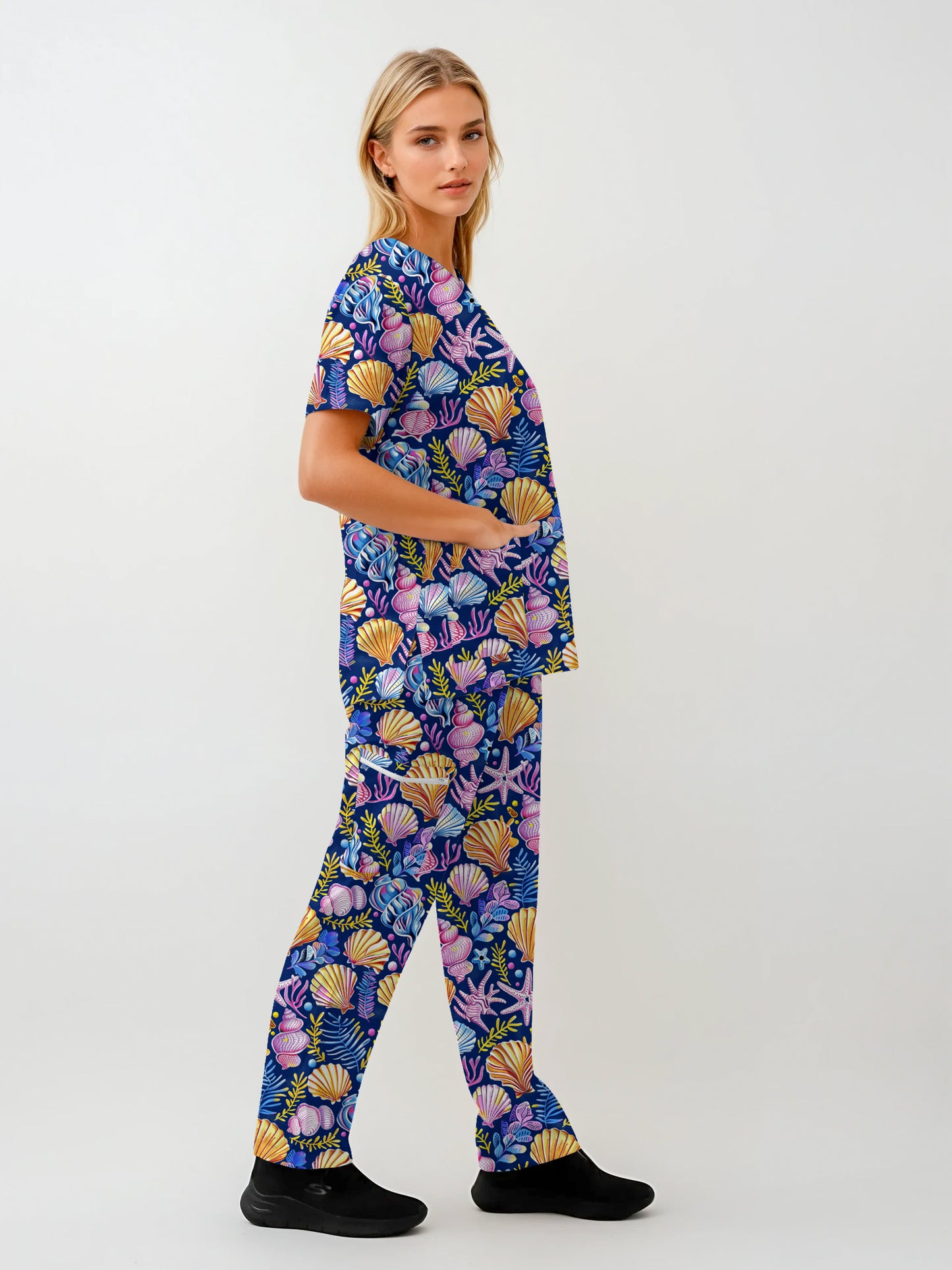 Ocean Floor Scrub Set , Top and Pants 100% Cotton