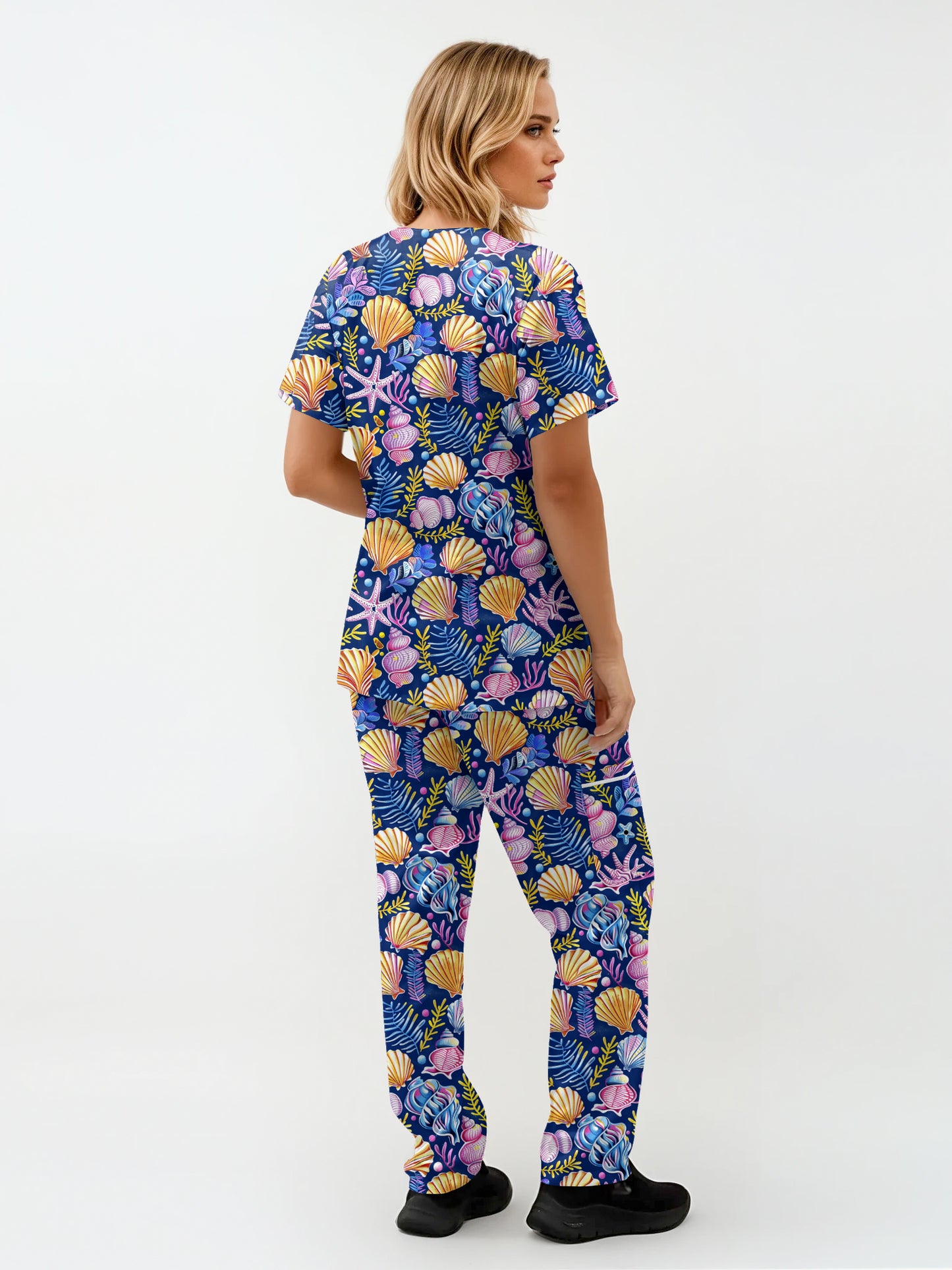 Ocean Floor Scrub Set , Top and Pants 100% Cotton