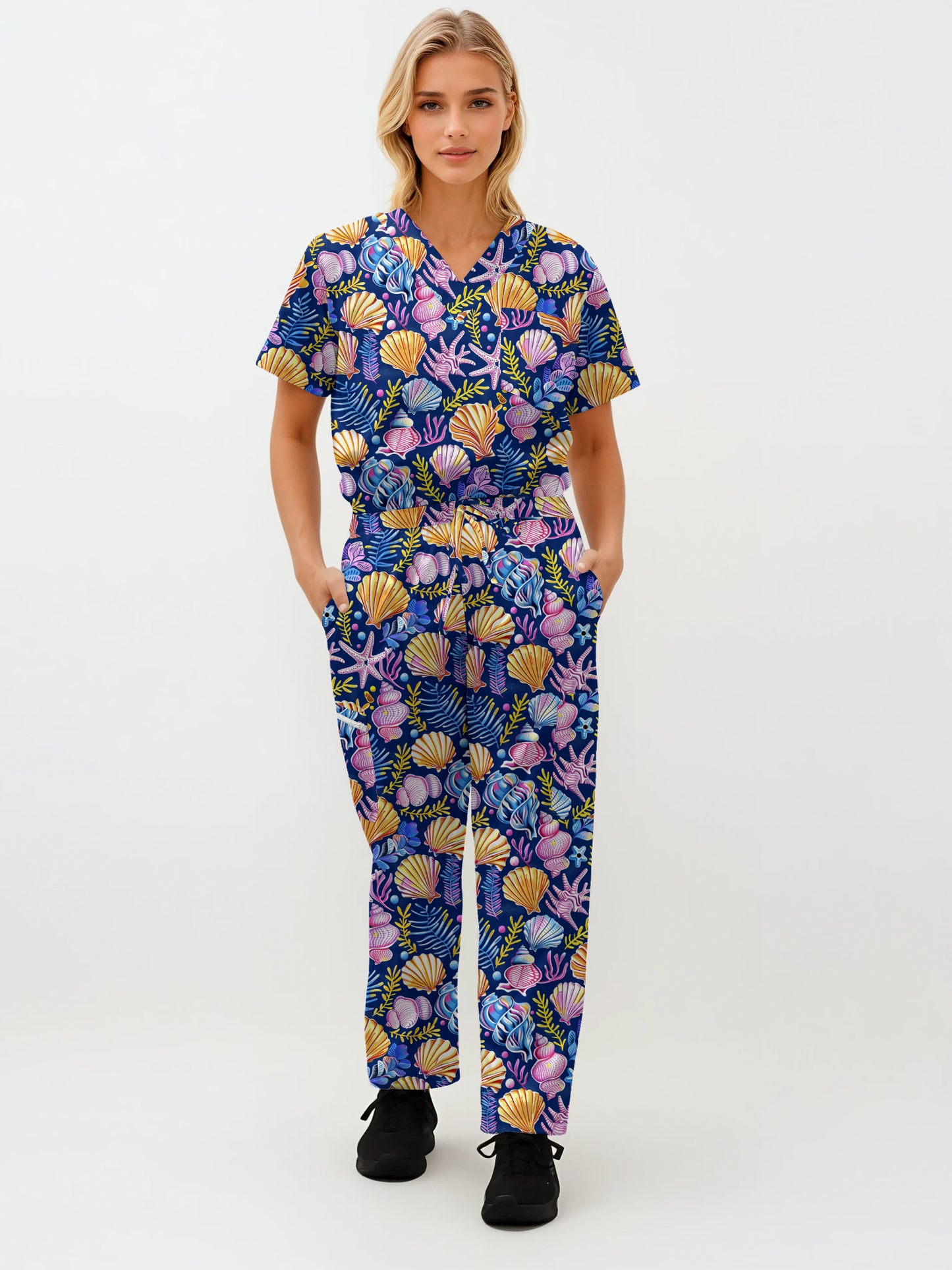 Ocean Floor Scrub Set , Top and Pants 100% Cotton