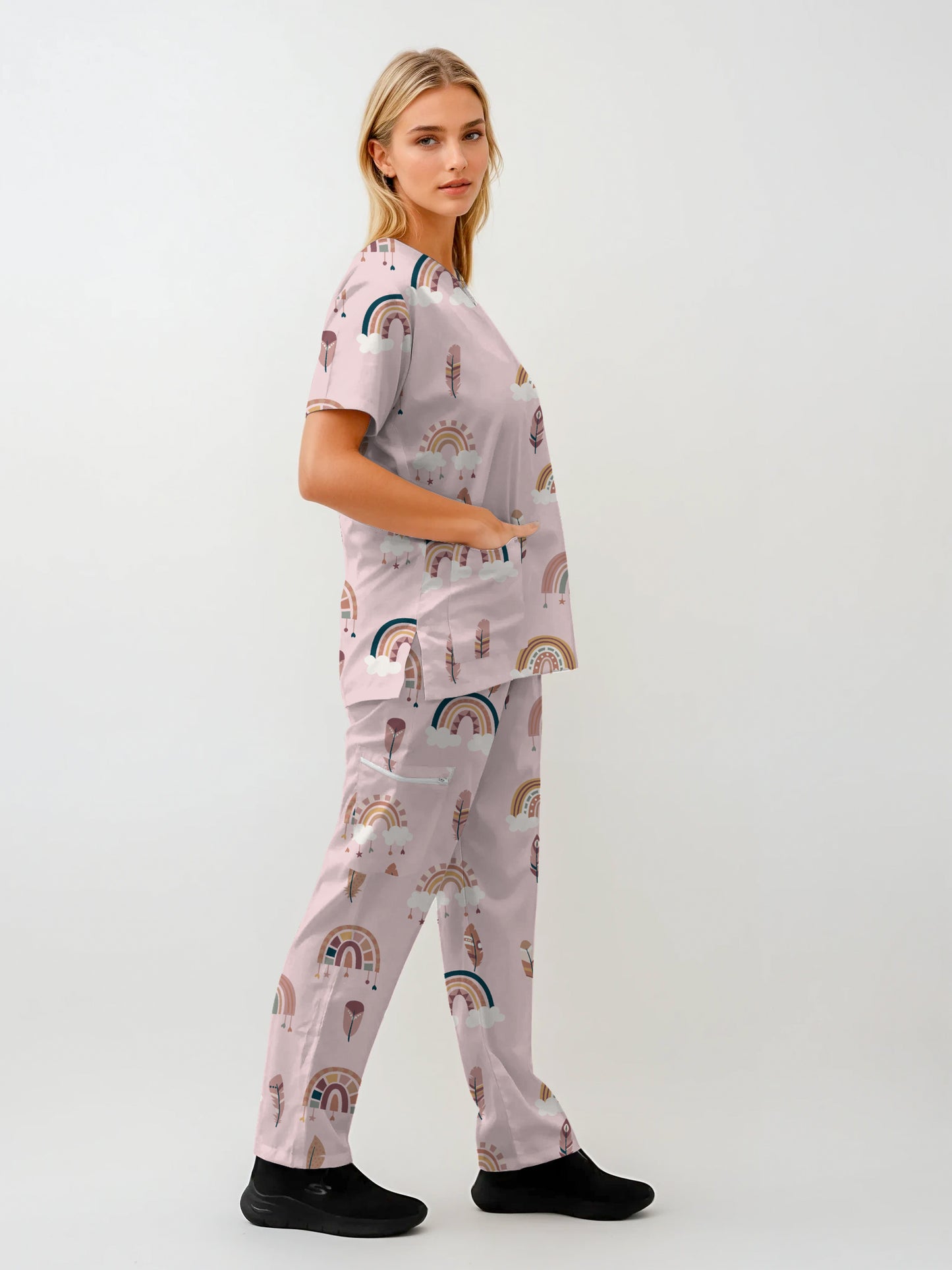 Cute Boho Print fun  Scrub Set , Top and Pants 100% Cotton Australia